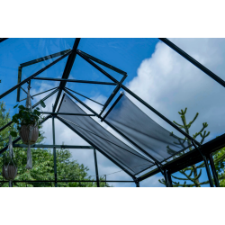 HALLS szklarnia ogrodowa ICON PLANTHOUSE 6 (7,3 m2; 1,93 x 3,79 m) czarna, szkło hartowane + baza